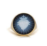 SARDONYX SACRED HEART RING