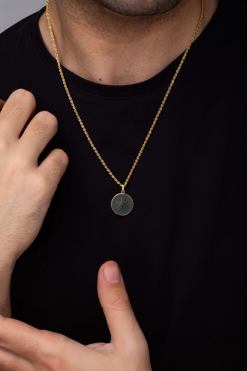 BLOODSTONE LUTHER ROSE NECKLACE
