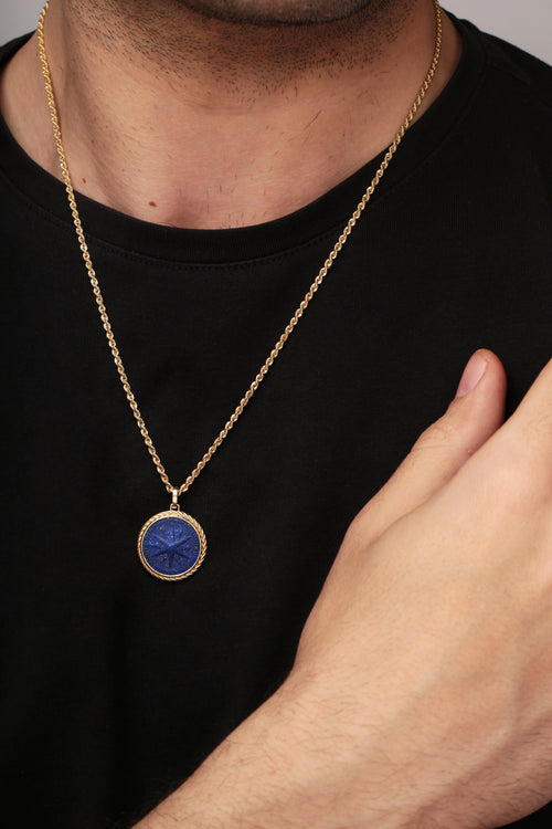 LAPIS LAZULI COMPASS NECKLACE