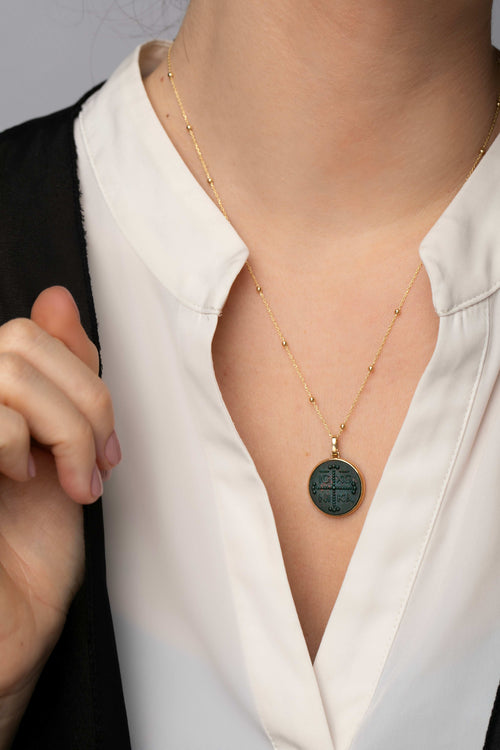 BLOODSTONE ICXC NIKA CROSS NECKLACE