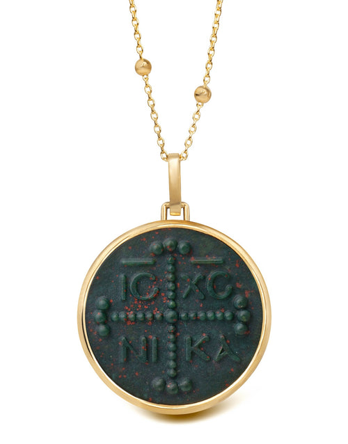 BLOODSTONE ICXC NIKA CROSS NECKLACE