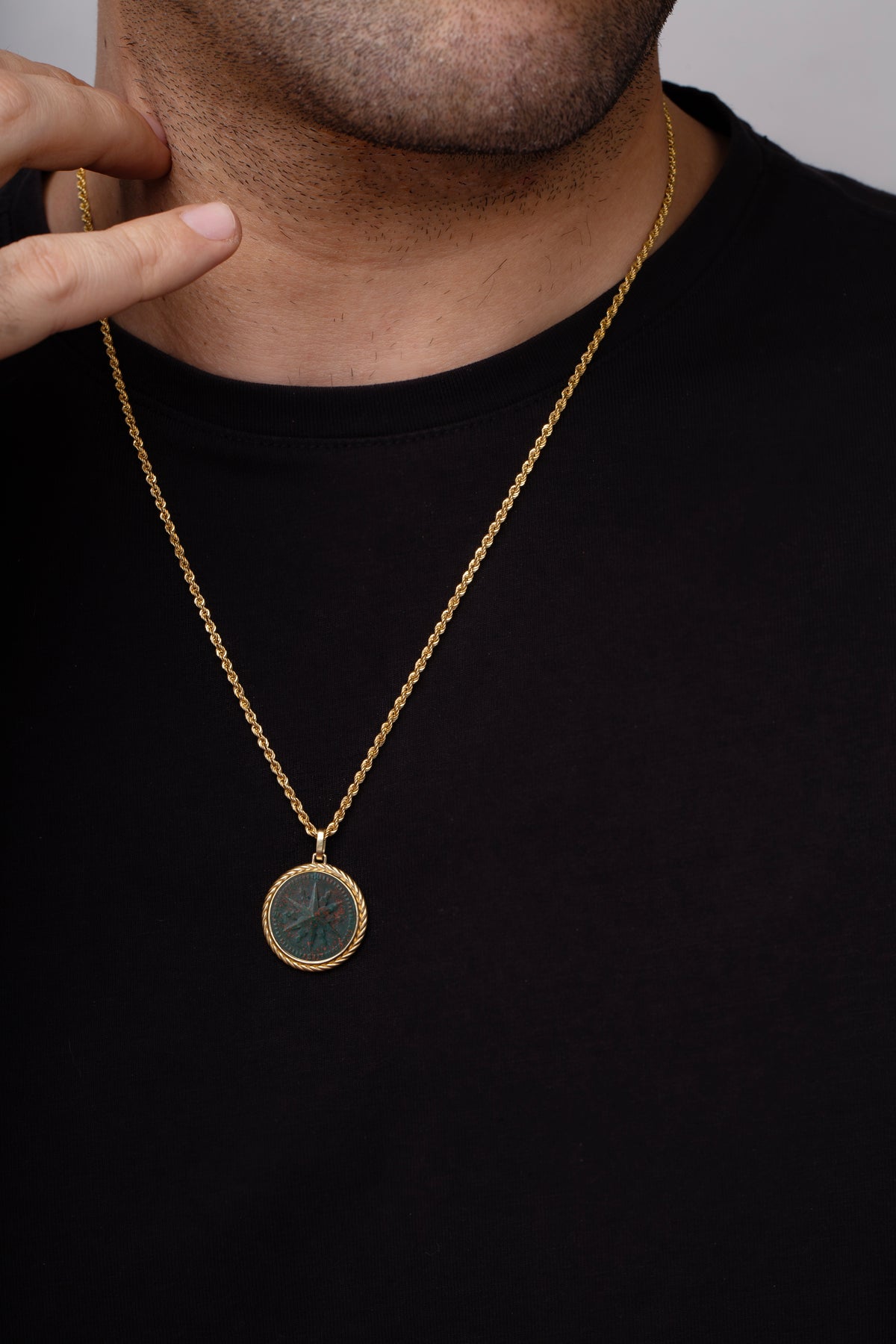 BLOODSTONE COMPASS NECKLACE