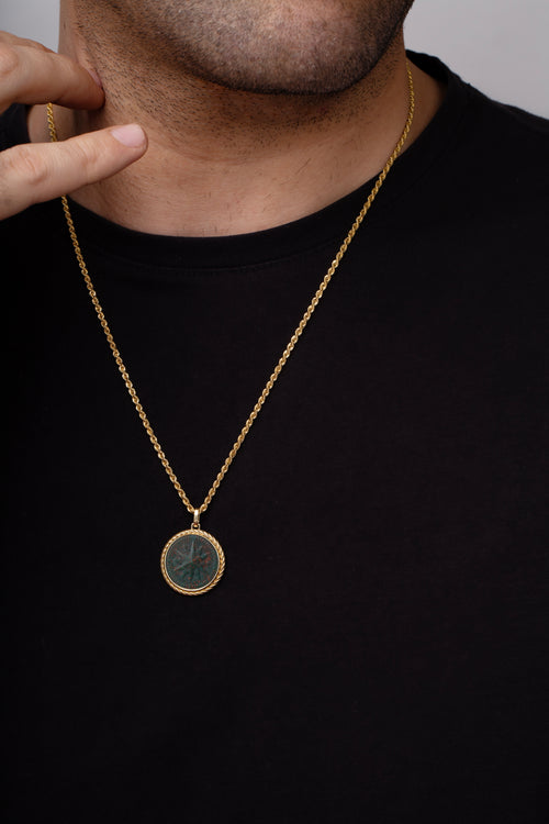 BLOODSTONE COMPASS NECKLACE