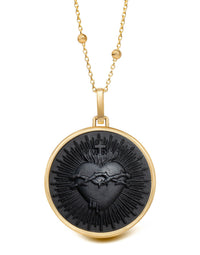 ONYX SACRED HEART NECKLACE