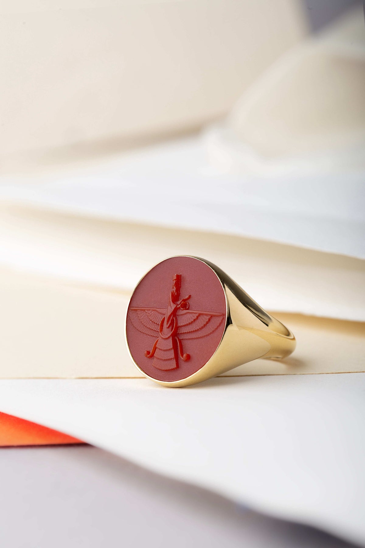 CARNELIAN FARAVAHAR RING