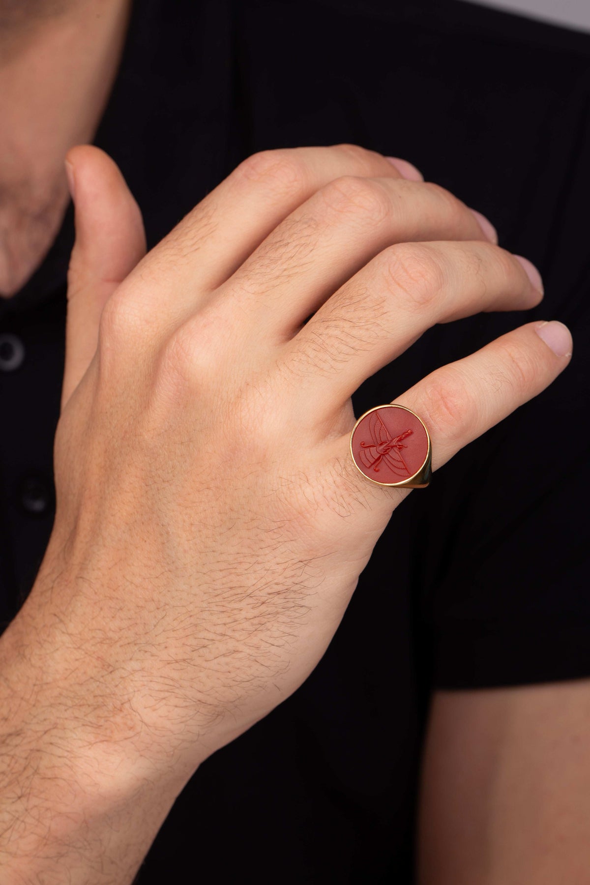 CARNELIAN FARAVAHAR RING