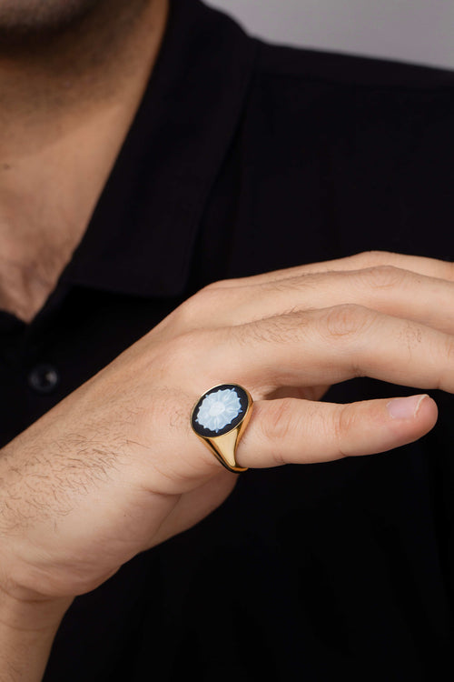 SARDONYX LUTHER ROSE RING