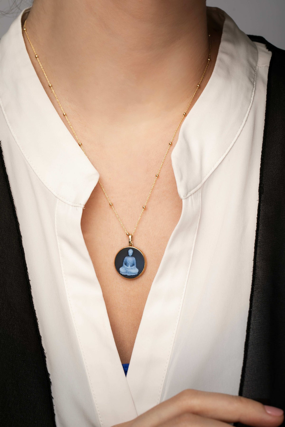 SARDONYX BUDDHA NECKLACE