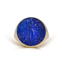LAPIS LAZULI AMERICAN EAGLE COIN RING