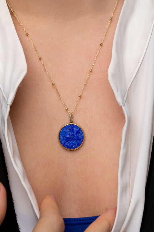 LAPIS LAZULI SAINT GEORGE NECKLACE