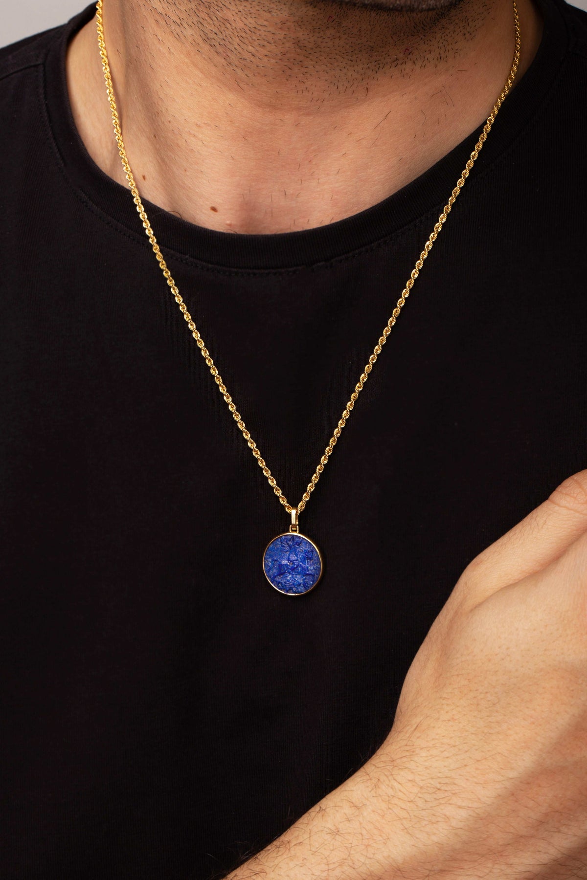 LAPIS LAZULI SAINT GEORGE NECKLACE
