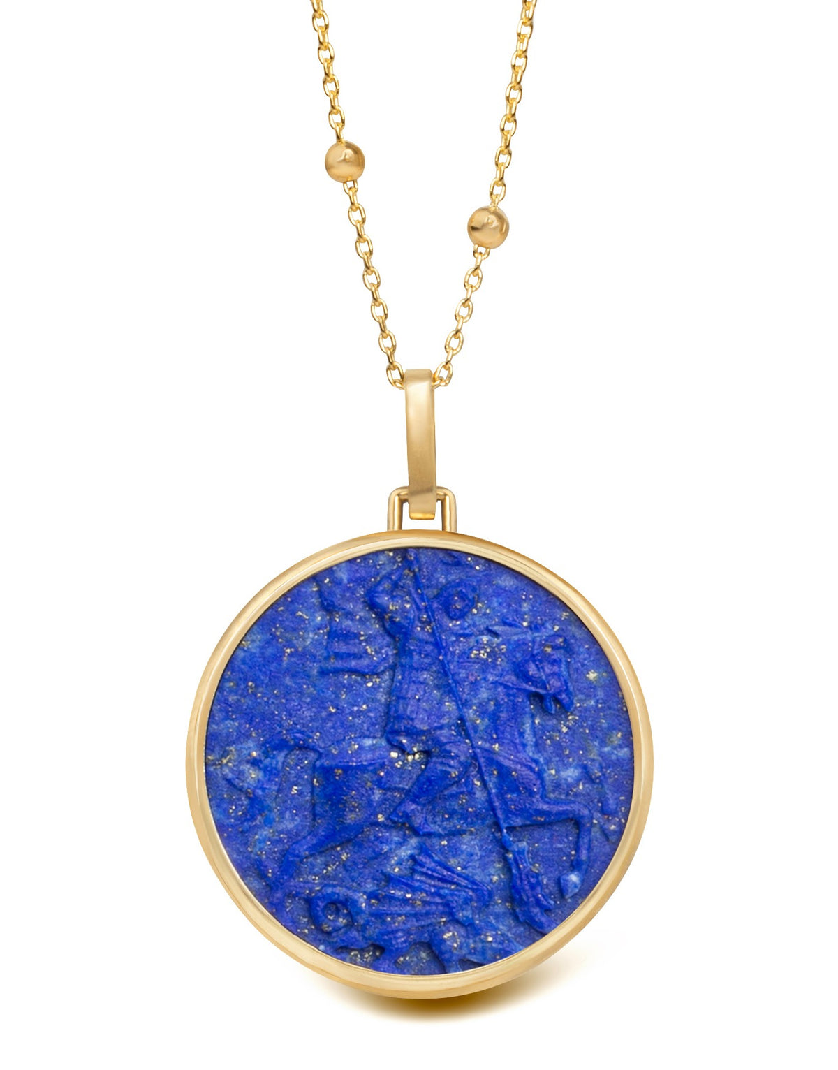 LAPIS LAZULI SAINT GEORGE NECKLACE