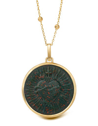 BLOODSTONE SACRED HEART NECKLACE