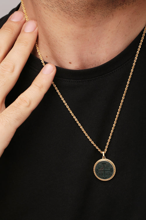 BLOODSTONE ICXC NIKA CROSS NECKLACE