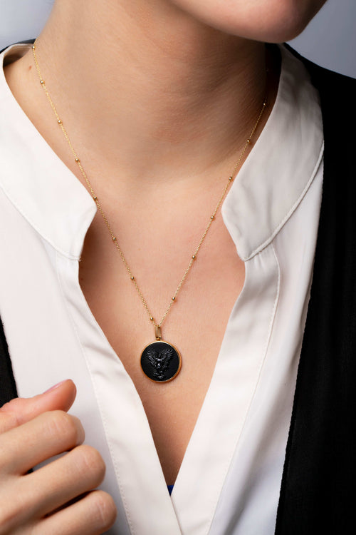 ONYX MICHAEL ARCHANGEL NECKLACE