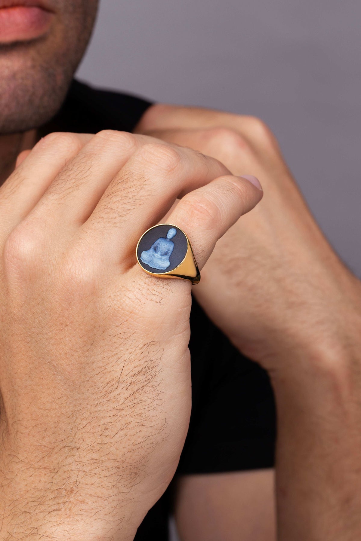 SARDONYX BUDDHA RING
