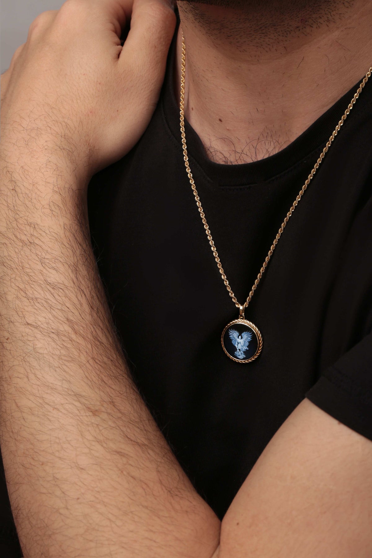 SARDONYX MICHAEL ARCHANGEL NECKLACE