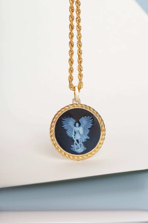 SARDONYX MICHAEL ARCHANGEL NECKLACE