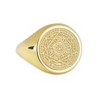 14K Gold Seven Archangels Sigil Signet Ring