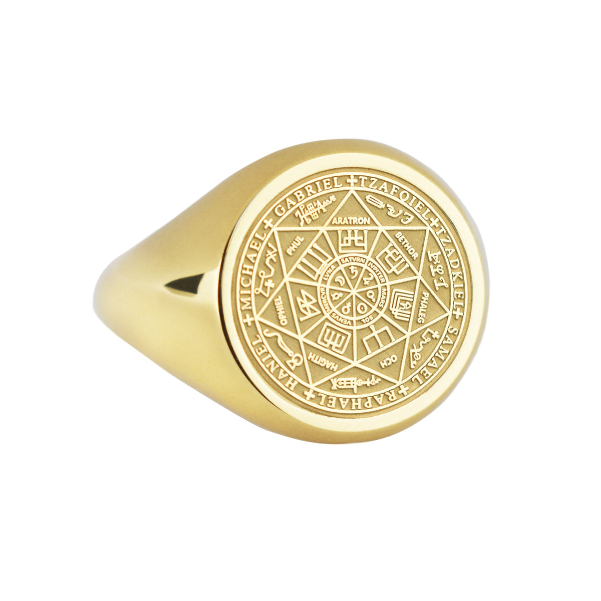 14K Gold Seven Archangels Sigil Signet Ring
