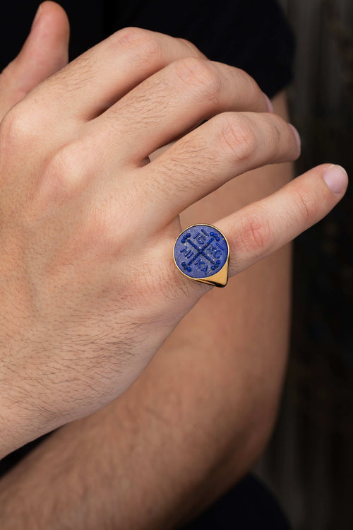 LAPIS LAZULI ICXC NIKA RING