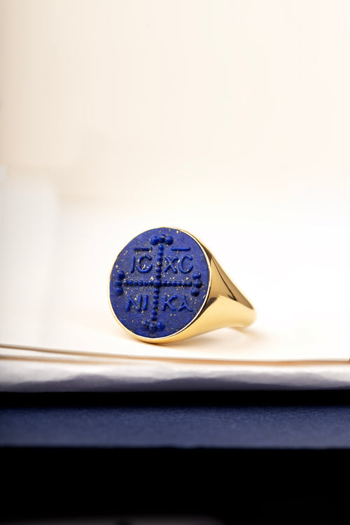 LAPIS LAZULI ICXC NIKA RING