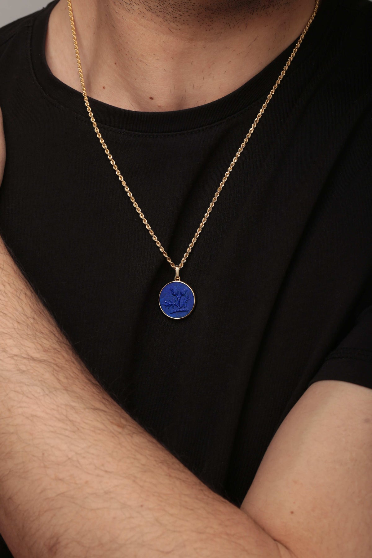 LAPIS LAZULI THISTLE NECKLACE