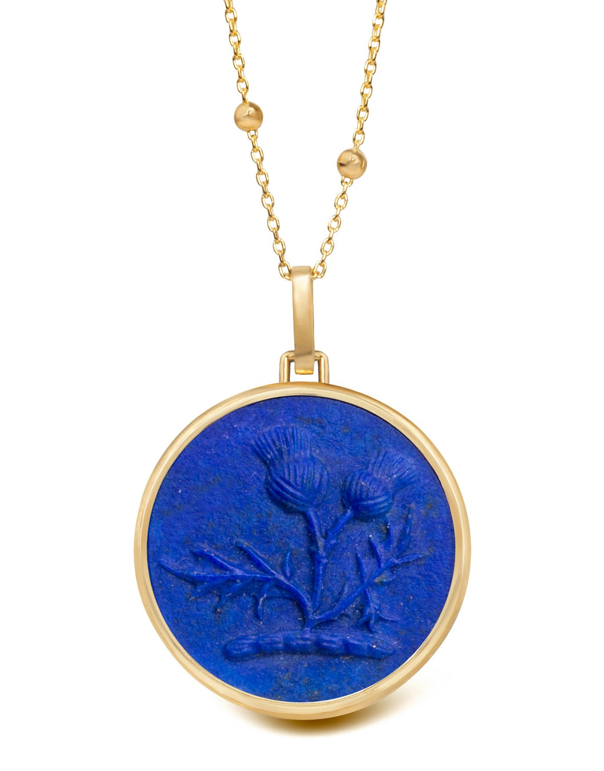 LAPIS LAZULI THISTLE NECKLACE