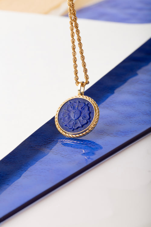 LAPIS LAZULI LUTHER ROSE NECKLACE