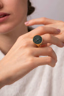 BLOODSTONE AMERICAN EAGLE COIN RING