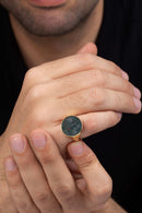 BLOODSTONE AMERICAN EAGLE COIN RING