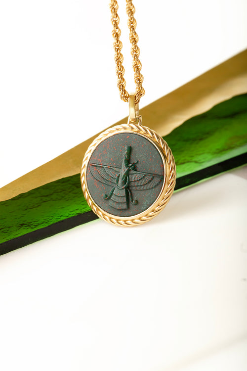BLOODSTONE FARAVAHAR NECKLACE