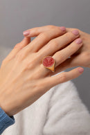 CARNELIAN THISTLE RING