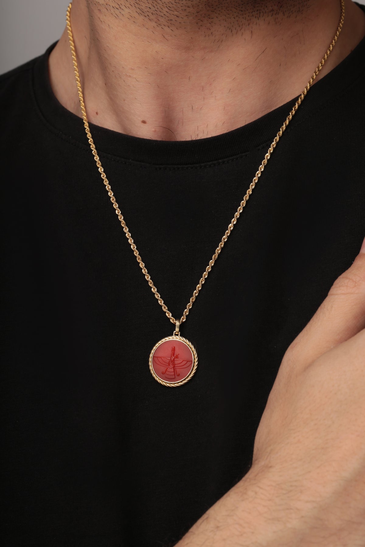 CARNELIAN FARAVAHAR NECKLACE