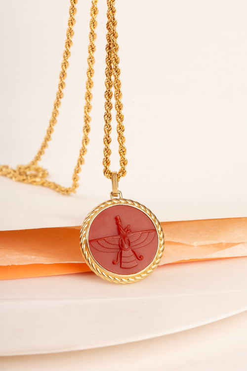 CARNELIAN FARAVAHAR NECKLACE