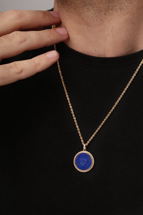 LAPIS LAZULI SACRED HEART NECKLACE