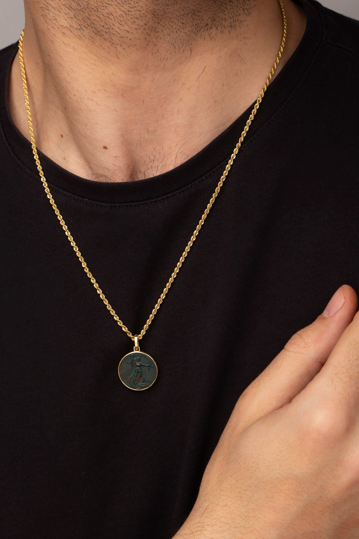 BLOODSTONE AMERICAN EAGLE COIN NECKLACE