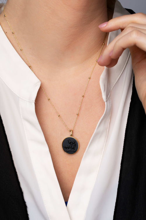 ONYX THISTLE NECKLACE