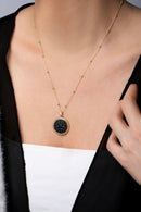 ONYX LUTHER ROSE NECKLACE