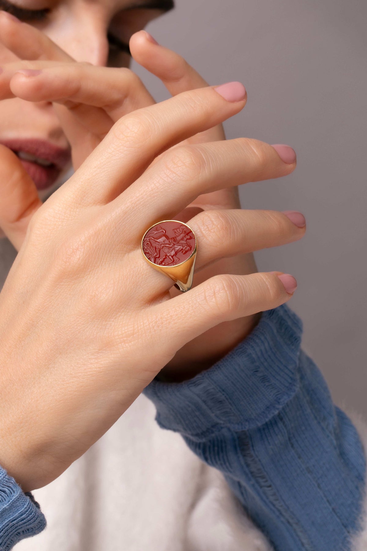CARNELIAN SAINT GEORGE RING
