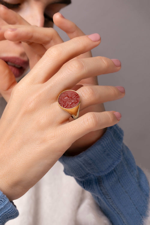 CARNELIAN SAINT GEORGE RING