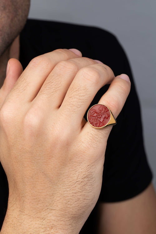 CARNELIAN SAINT GEORGE RING