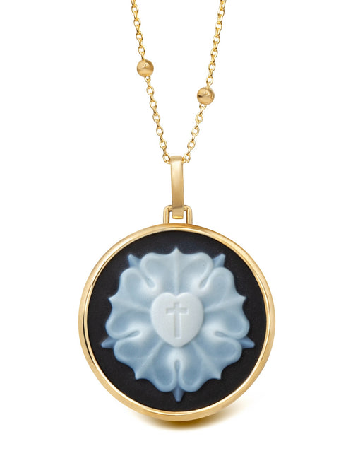 SARDONYX LUTHER ROSE NECKLACE