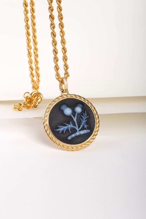 SARDONYX THISTLE NECKLACE