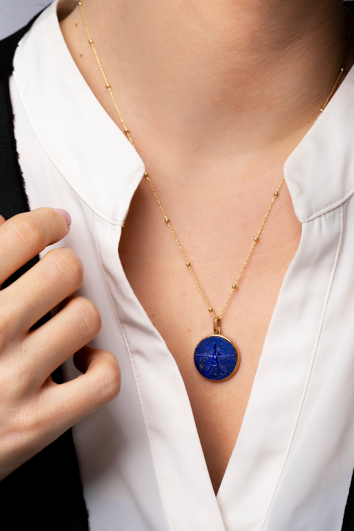 LAPIS LAZULI FARAVAHAR NECKLACE