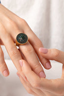 BLOODSTONE COMPASS RING