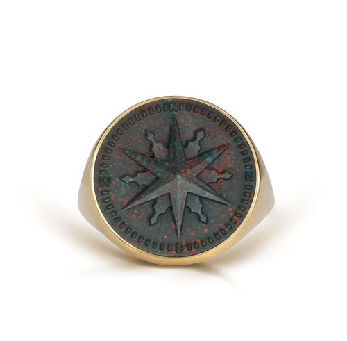 BLOODSTONE COMPASS RING