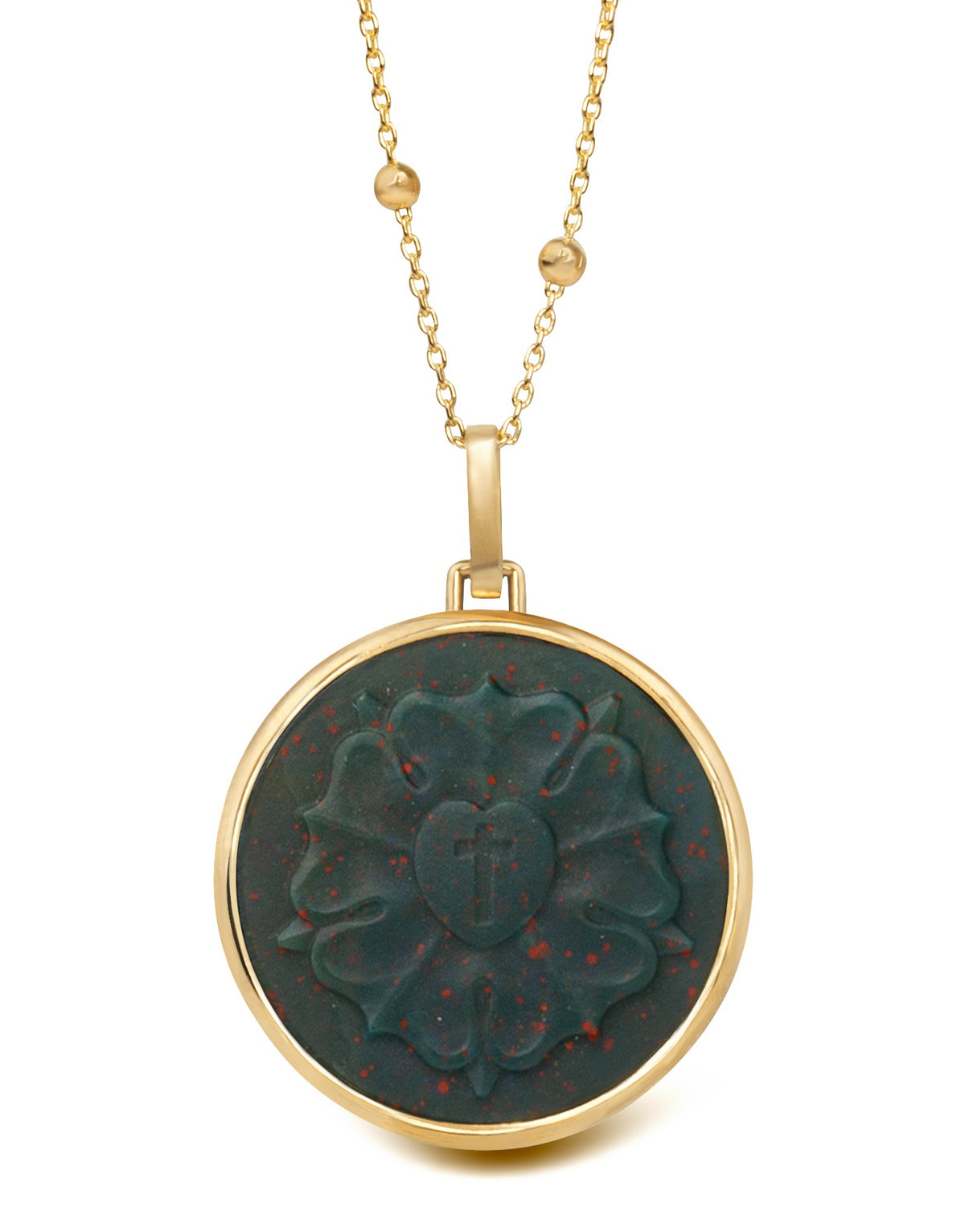 BLOODSTONE LUTHER ROSE NECKLACE