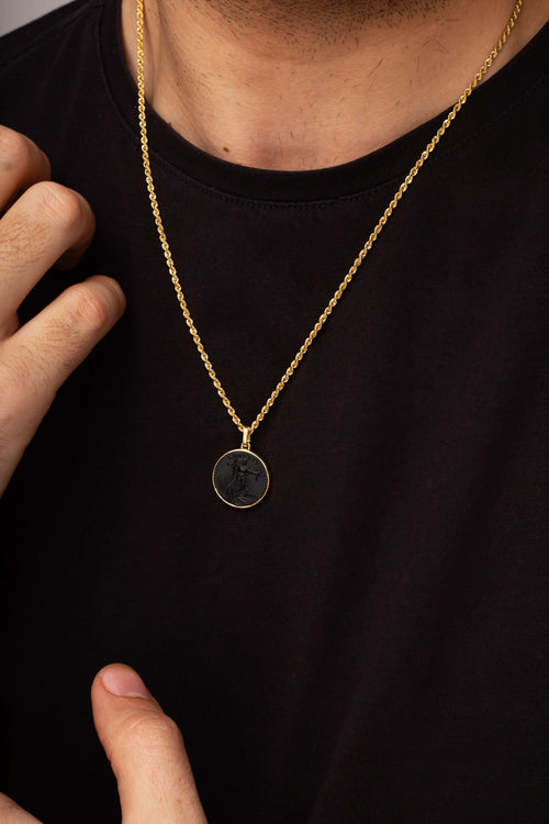 ONYX AMERICAN EAGLE COIN NECKLACE