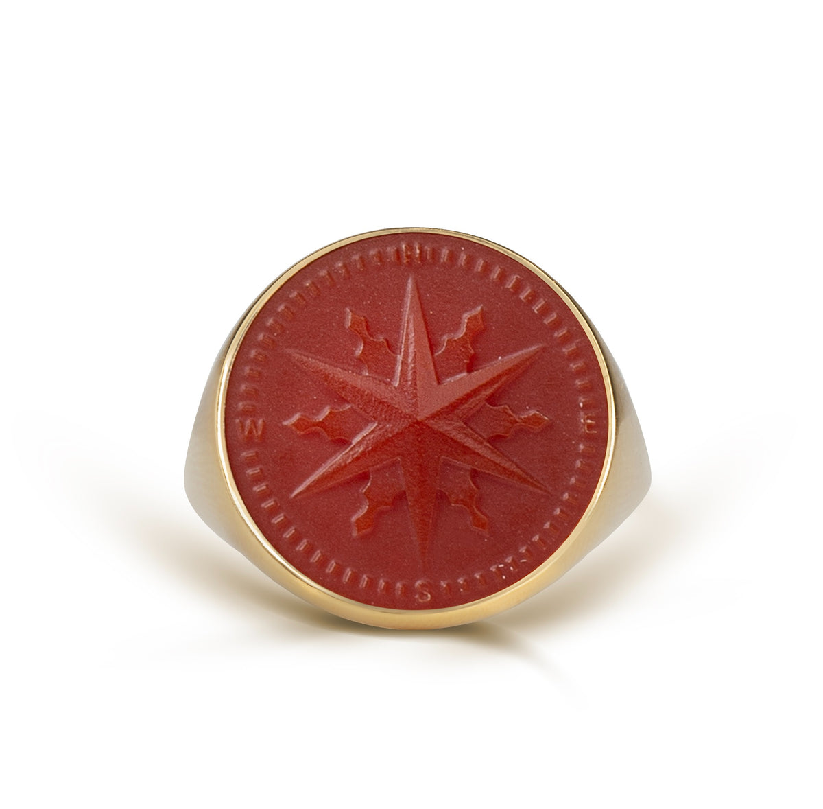CARNELIAN COMPASS RING